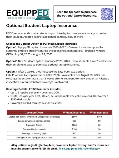 Optional Student Laptop Insurance